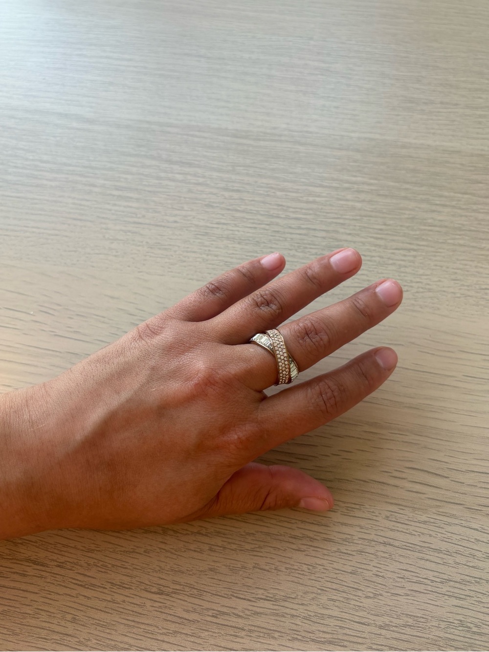 2 for $10 - Rose Gold Cubic Zirconia Ring Set Size 8